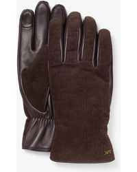 Michael Kors - Mk Corduroy And Leather Gloves - Lyst