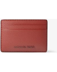 MICHAEL Michael Kors - Mk Jet Set Pebbled Leather Card Case - Lyst