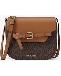 MICHAEL Michael Kors - Mkbandolera Saddle Emilia Pequeña Con Logotipo - Lyst