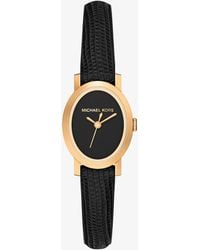 Michael Kors - Petite Maude-Tone And Lizard Embossed Leather Watch - Lyst