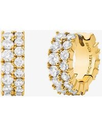 Michael Kors - Mk Orecchini Huggie Con Doppio Pavé - Lyst