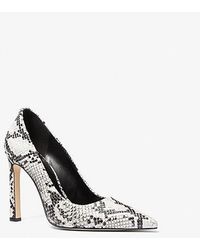 Michael Kors - Amara Snake Embossed Leather Pump - Lyst