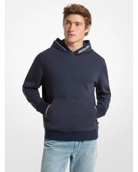 Michael Kors - Mk Logo Trim Cotton Blend Hoodie - Lyst