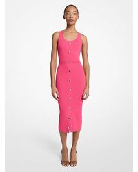 Michael Kors - Stretch Viscose Blend Midi Tank Dress - Lyst
