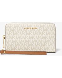 Michael Kors Large Logo And Leather Wristlet - Multicolor