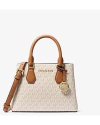 MICHAEL Michael Kors - Camille Small Logo And Leather Satchel - Lyst