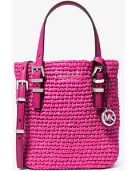 Michael Kors - Mk Quinn Extra-Small Hand-Crocheted Straw Crossbody Bag - Lyst