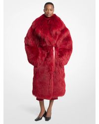 Michael Kors - Michael Kors Belted Shearling Shawl Collar Coat - Lyst