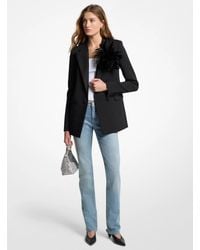 MICHAEL Michael Kors - Mk Feather Embellished Stretch Crepe Blazer - Lyst