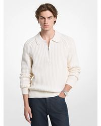 Michael Kors - Mk Textured Wool Blend Quarter-Zip Jumper - Lyst