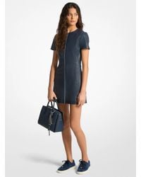 MICHAEL Michael Kors - Mk Leather Mini Dress - Lyst