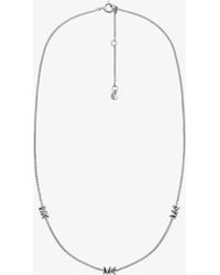 Michael Kors - Mk Precious Metal-Plated Sterling Logo Necklace - Lyst