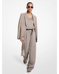 MICHAEL Michael Kors - Mkpantalón De Satén Drapeado De Pierna Ancha - Lyst