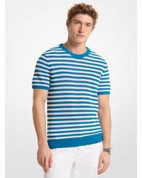 Michael Kors - Mk Pull À Manches Courtes En Maille De Coton À Rayures - Lyst