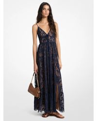 MICHAEL Michael Kors - Mk Corded Floral Lace Maxi Dress - Lyst