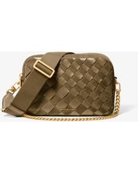 MICHAEL Michael Kors - Mk Bryant Medium Woven Suede Camera Crossbody Bag - Lyst