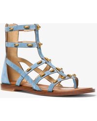 MICHAEL Michael Kors - Michael Kors Noa Studded Suede Gladiator Sandal - Lyst