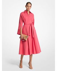 Michael Kors - Mk Robe Chemise En Popeline De Coton Extensible À Manches Kimono - Lyst