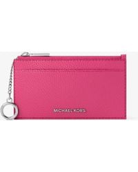 MICHAEL Michael Kors - Mk Jet Set Small Pebbled Leather Card Case - Lyst
