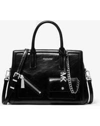 MICHAEL Michael Kors - Mk Laila Medium Leather Satchel With Card Case - Lyst