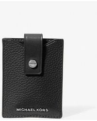 Michael Kors - Hudson Pebbled Leather Snap Card Case - Lyst