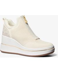 MICHAEL Michael Kors - Mk Emmy Mesh Zip-Up Wedge Trainer - Lyst