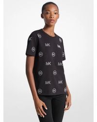 Michael Kors - Embellished Logo Cotton T-Shirt - Lyst