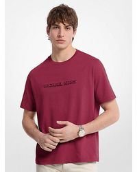 Michael Kors - Logo Embossed Cotton Jersey T-Shirt - Lyst