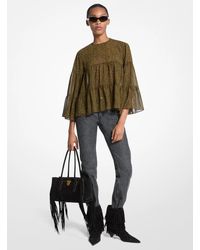 MICHAEL Michael Kors - Paisley Print Georgette Tiered Blouse - Lyst