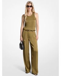 MICHAEL Michael Kors - Mk Drapey Satin Wide Leg Trousers - Lyst
