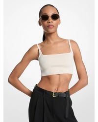 MICHAEL Michael Kors - Mk Viscose Blend Cropped Vest - Lyst