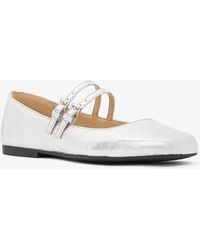 MICHAEL Michael Kors - Mk Escarpin Style Babies Matilda En Cuir Métallisé Craquelé - Lyst