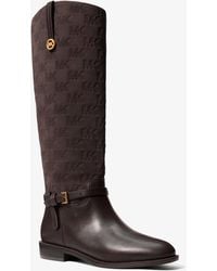 MICHAEL Michael Kors - Mk Beverly Quited Suede And Leather Riding Boot - Lyst