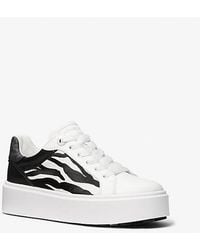 Michael Kors - Romey Mixed-Media Platform Sneaker - Lyst