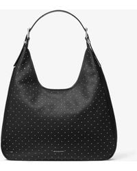 MICHAEL Michael Kors - Mk Nolita Large Studded Pebbled Leather Hobo Shoulder Bag - Lyst