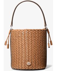 real leather michael kors bucket bolsa