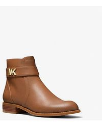 Michael Kors - Jilly Faux Pebbled Leather Ankle Boot - Lyst