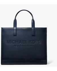 Michael Kors - Cooper Logo Embossed Pebbled Leather Tote Bag - Lyst
