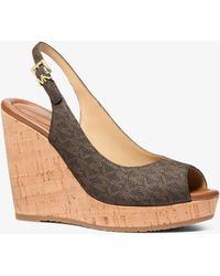 MICHAEL Michael Kors - Mk Rosie Signature Logo Wedge Sandal - Lyst