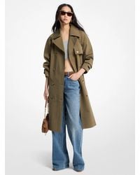 MICHAEL Michael Kors - Mk Oversized Washed Cotton And Nylon Trench Coat - Lyst