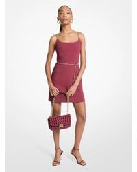 MICHAEL Michael Kors - Mk Chain Strap Belted Bustier Mini Dress - Lyst