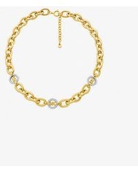 Michael Kors - Pavé Mk Pop Charm Chain-Link Necklace - Lyst