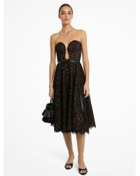 Michael Kors - Mk Corded Floral Lace Bustier Dress - Lyst