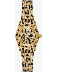 Michael Kors - Petite Lexington Pavé Animal Print-Tone Watch - Lyst