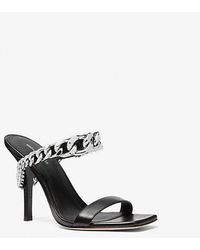 MICHAEL Michael Kors - Mk Bianca Embellished Leather Sandal - Lyst