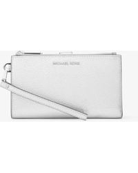 Michael Kors - Mk Adele Metallic Leather Smartphone Wallet - Lyst