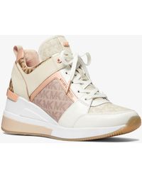 georgie leather and leopard glitter mesh trainer