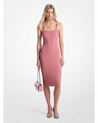 Michael Kors - Ribbed Stretch Knit Midi Tank Dress - Lyst