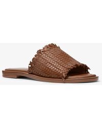 michael michael kors kippy embellished leather slide sandal