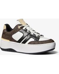MICHAEL Michael Kors - Mk Ryder Mixed-Media Platform Trainers - Lyst